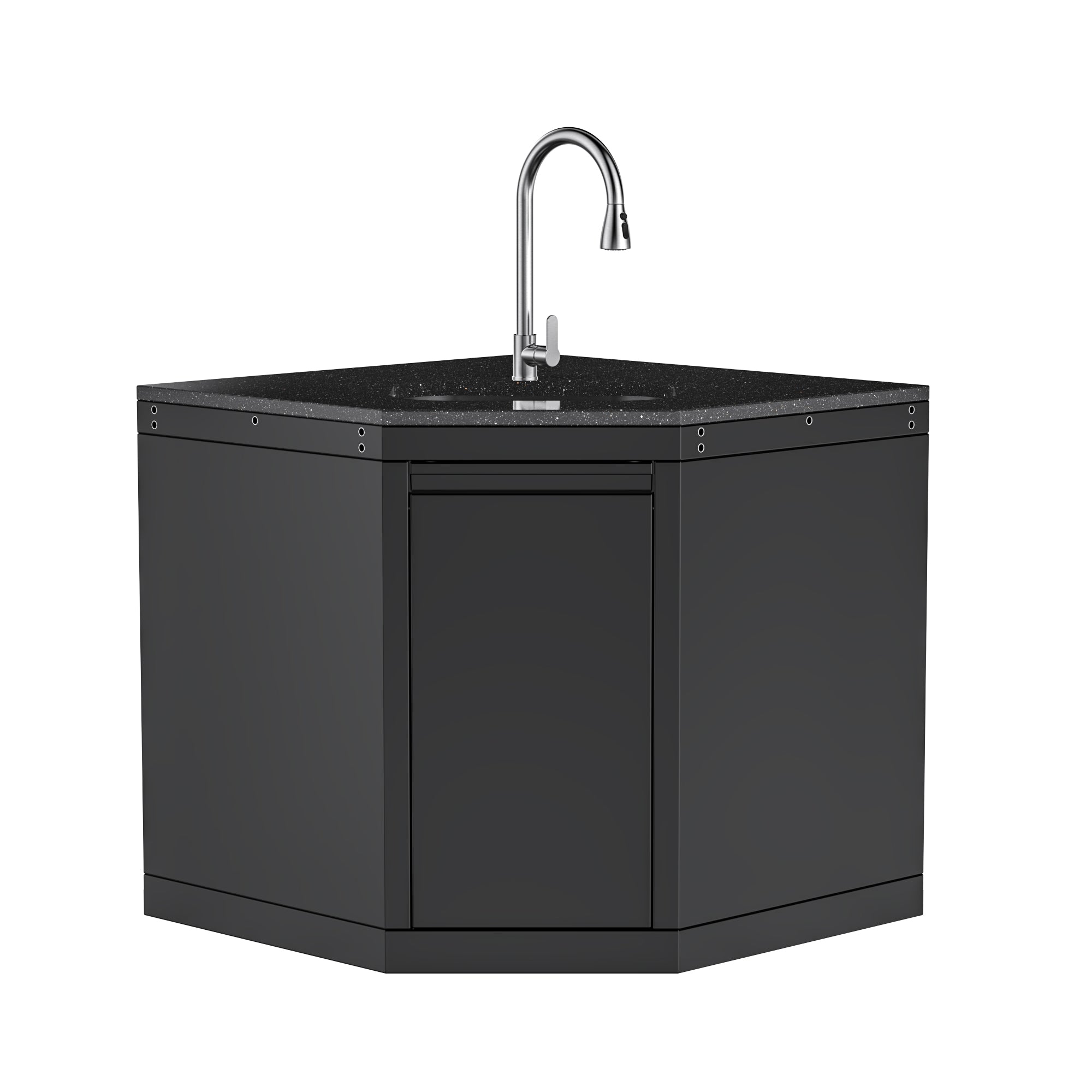 Wide-Angle Corner Cabinet with Sink