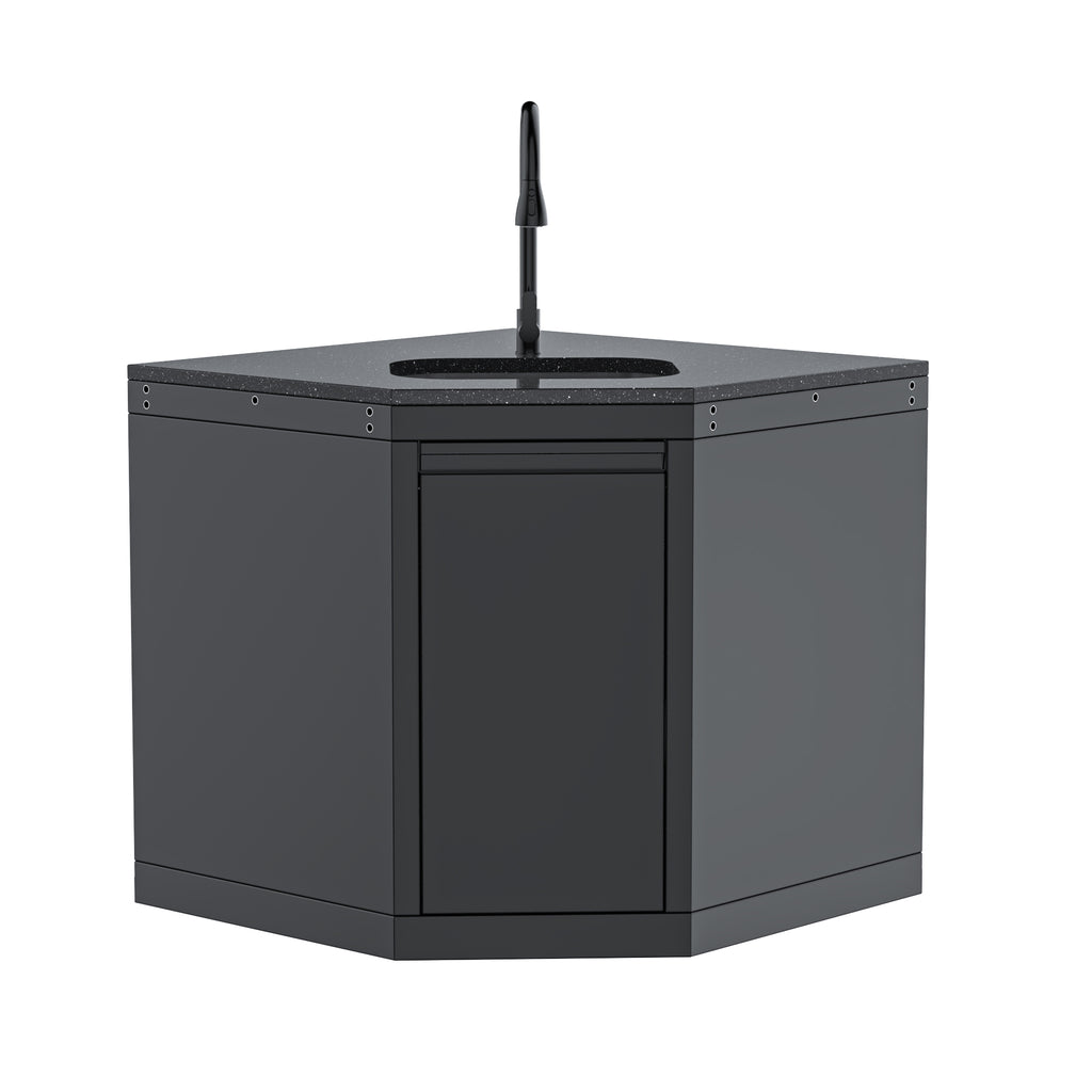 Wide-Angle Corner Cabinet with Sink Module