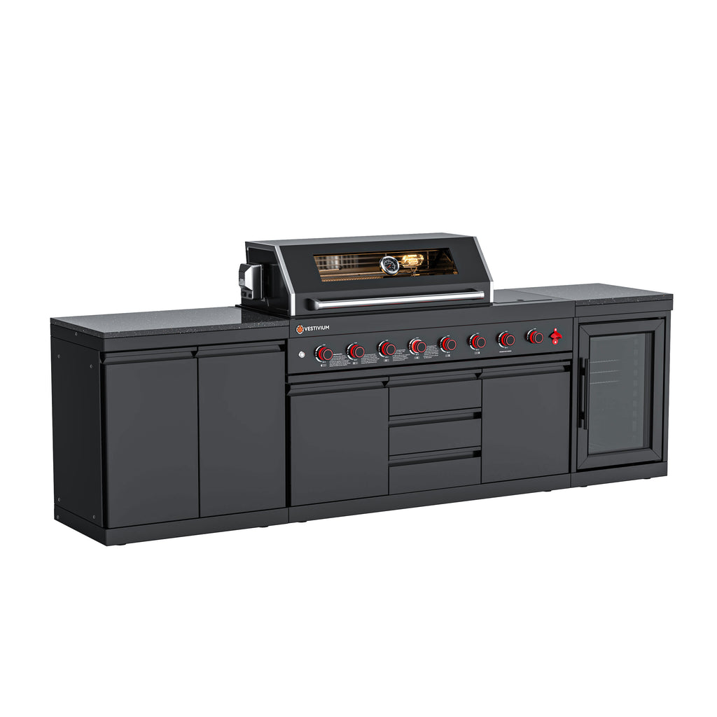 VESTIVIUM 3-Piece Modular Outdoor Kitchen Island Set | V611-ST2FR