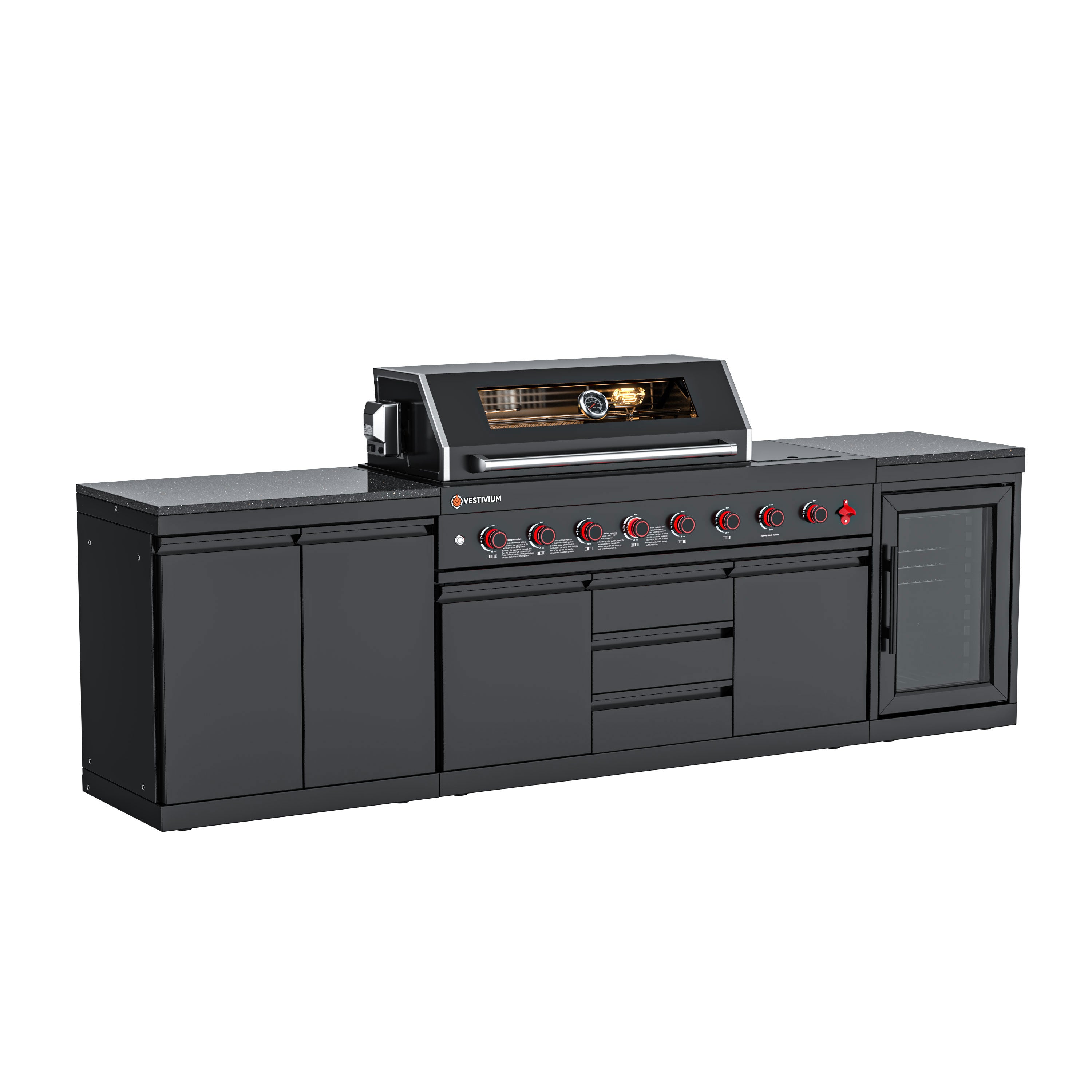 VESTIVIUM 3-Piece Modular Outdoor Kitchen Island Set | V611-ST2FR