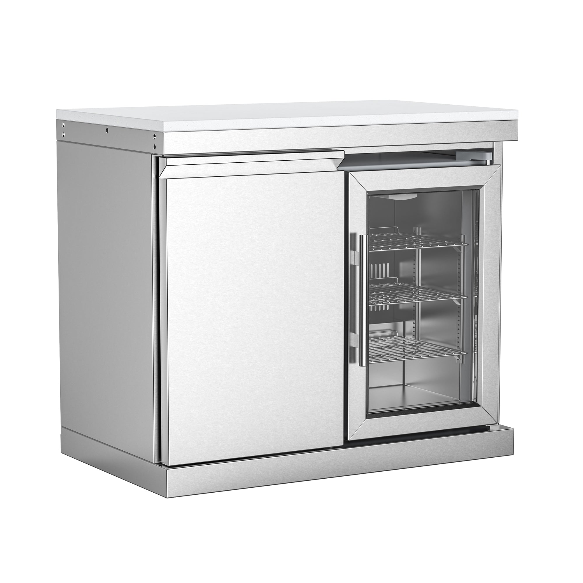 Combo Storage and Refrigerator Cabinet