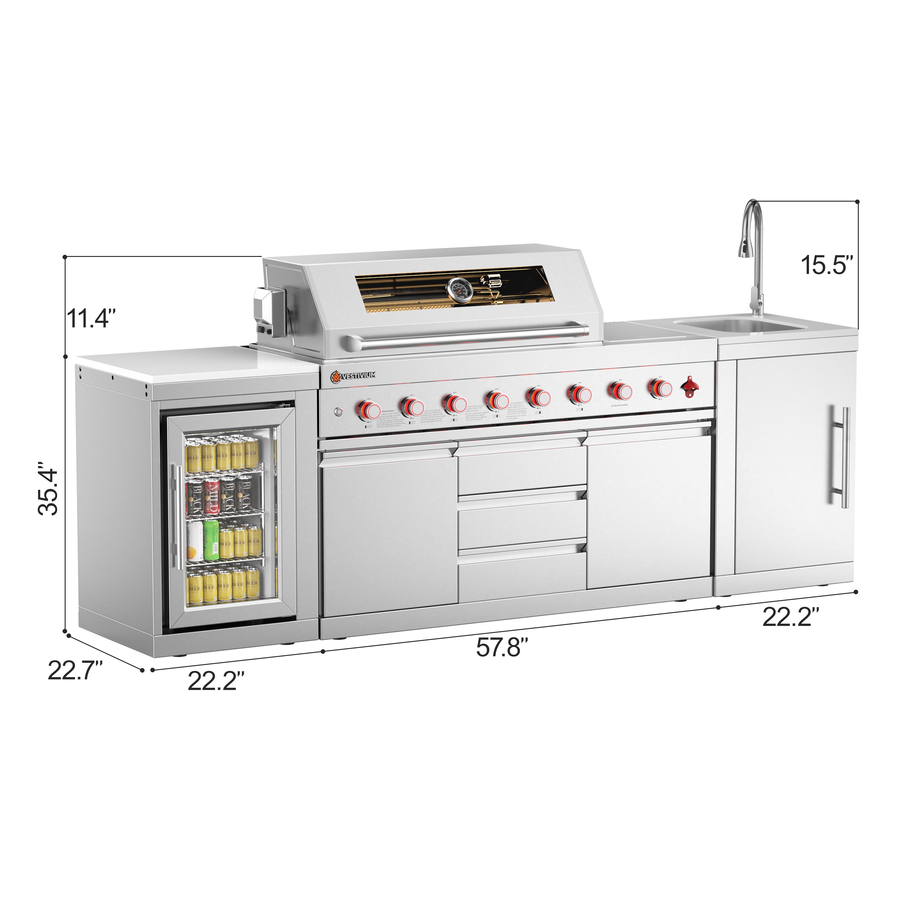 SERA-C Series Outdoor Modular Kitchen – All-in-One Backyard Cooking System
