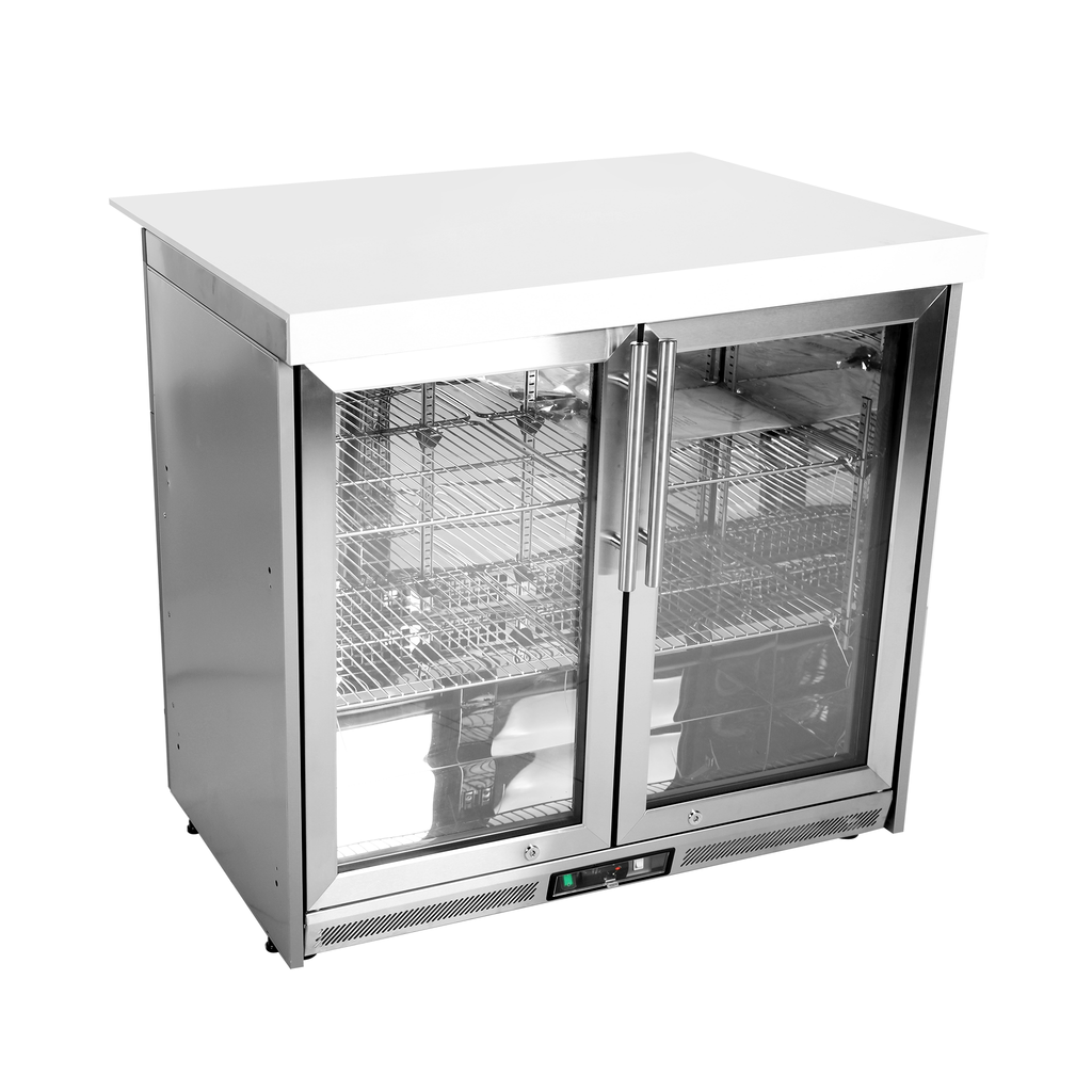 Whistler Double Door Fridge Cabinet - White & Grey