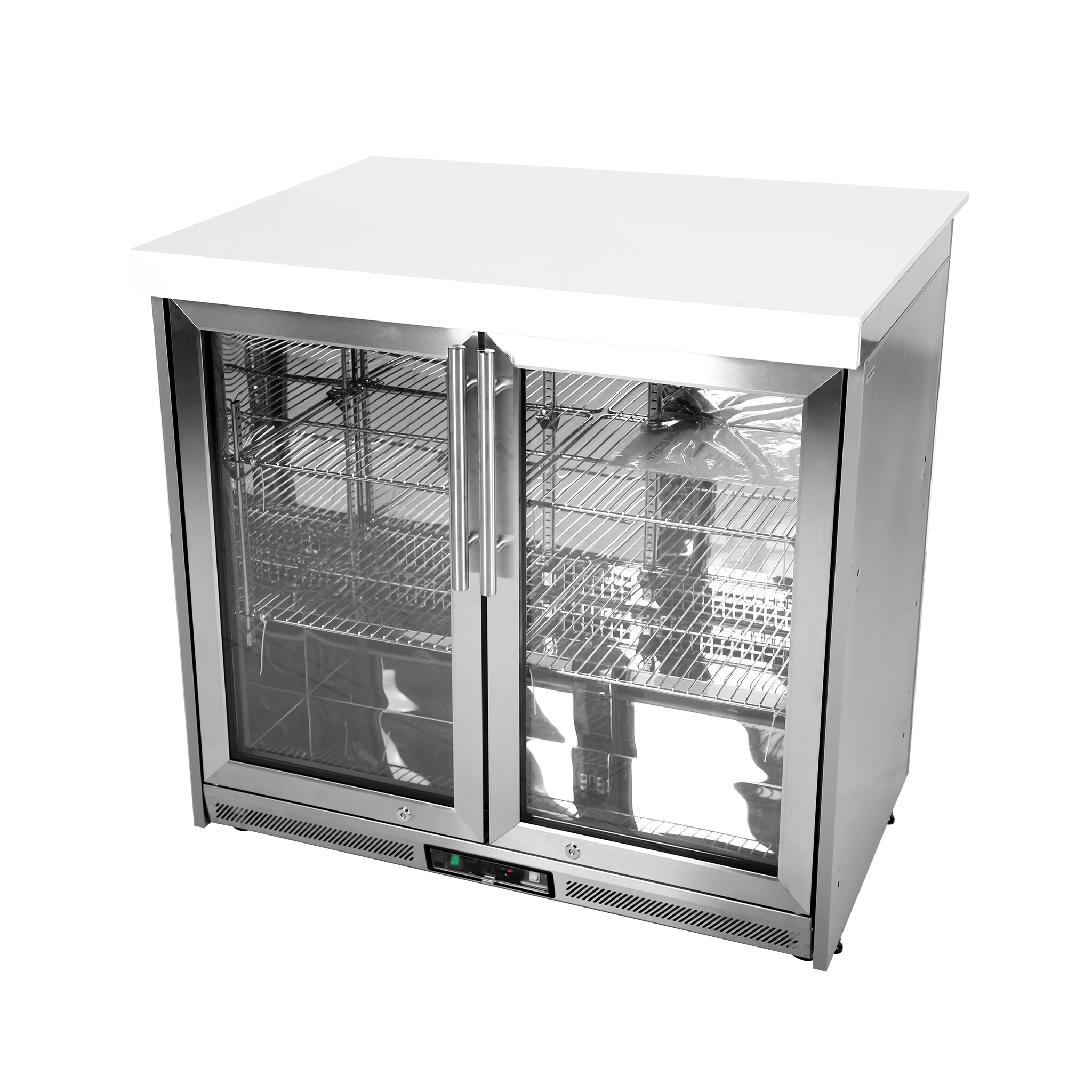 Whistler Double Door Fridge Cabinet - White & Grey