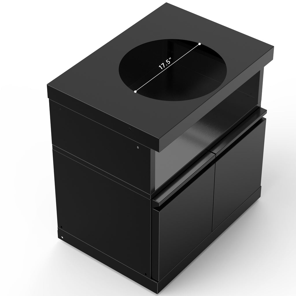 Double-Door Storage Cabinet with Kamado Grill Station Module