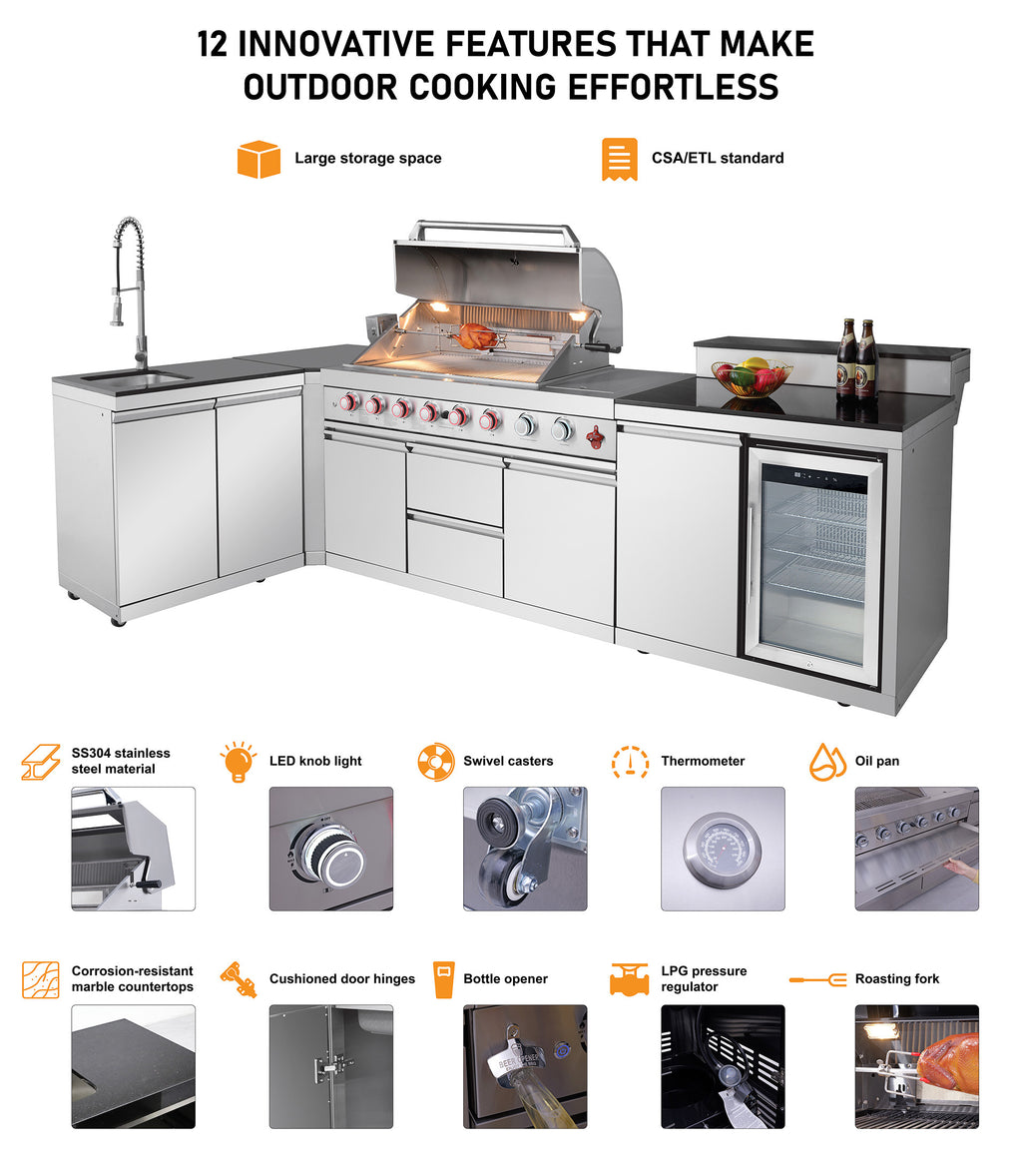 SERA-B Series Outdoor Modular Kitchen – All-in-One Backyard Cooking System