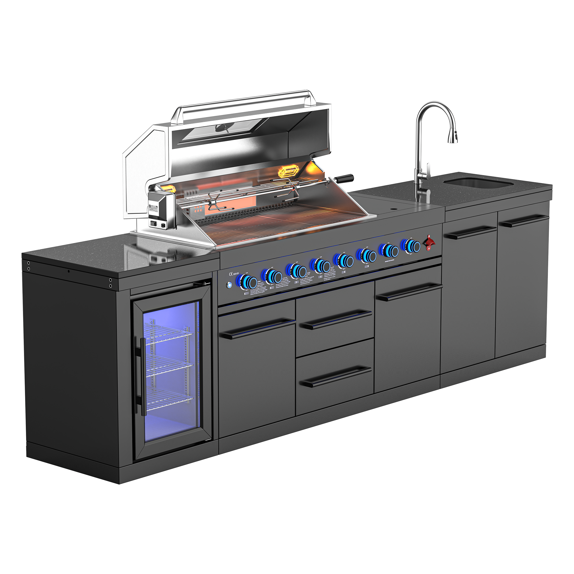 SERA Series Outdoor Modular Kitchen 6118PC - Black