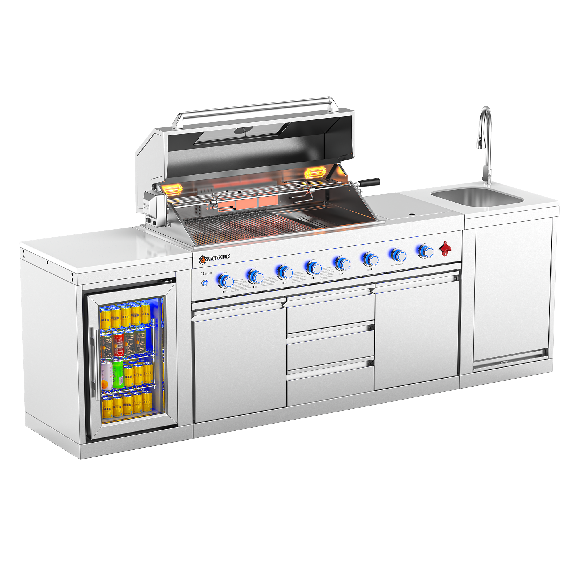 SERA series outdoor modular kitchen SC26-1 - Silver