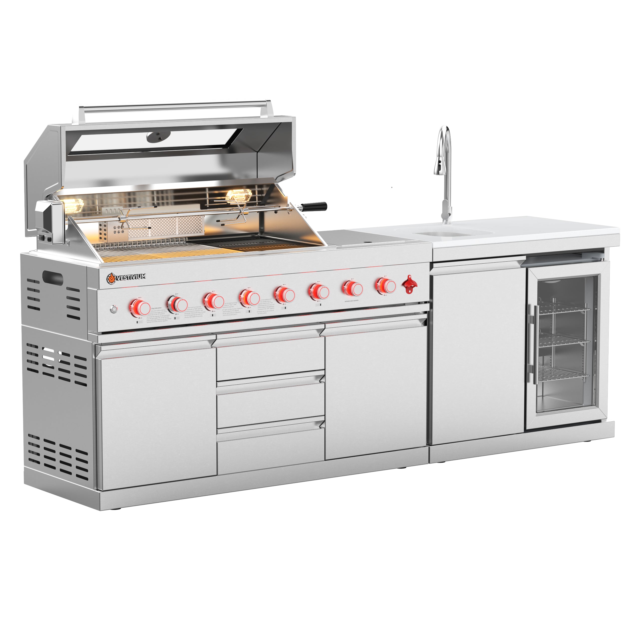 VESTIVIUM 2-Piece Modular Outdoor Kitchen Island Set | V611-SF