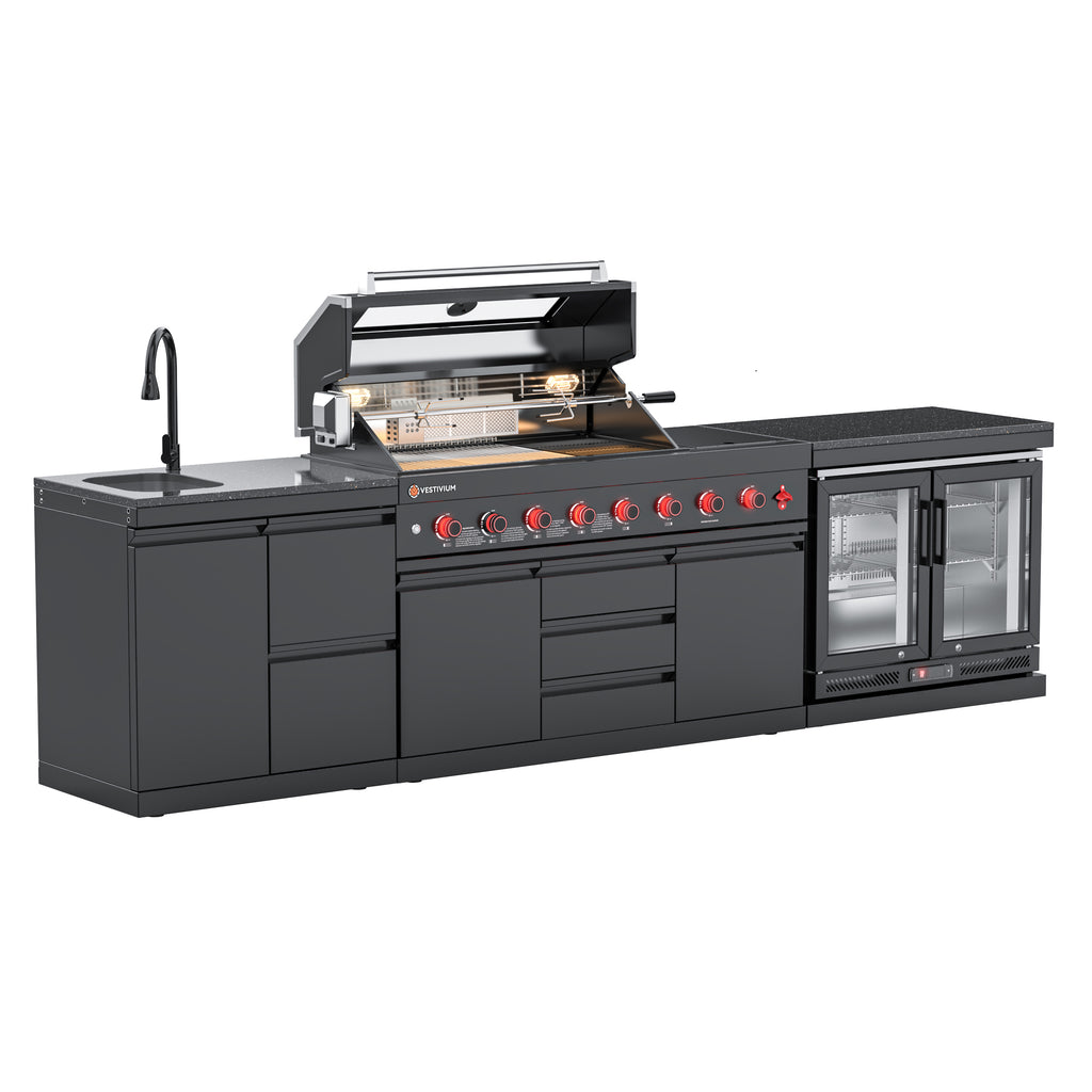 VESTIVIUM 3-Piece Modular Outdoor Kitchen Island Set | V611-SKDFR2