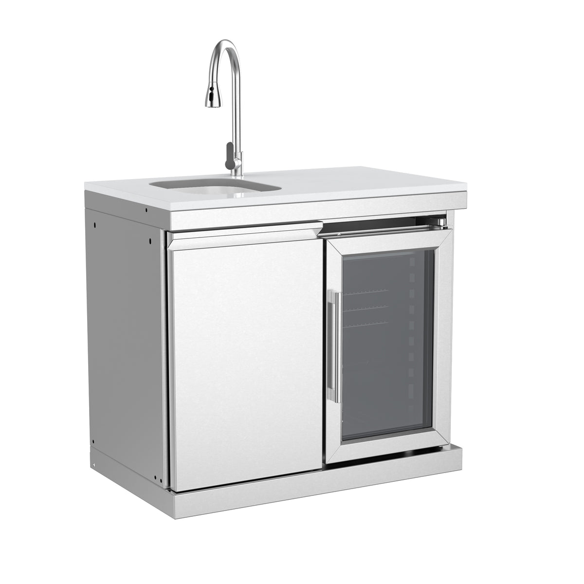 Single-Door Storage with Sink and Single-Door Refrigerator Module