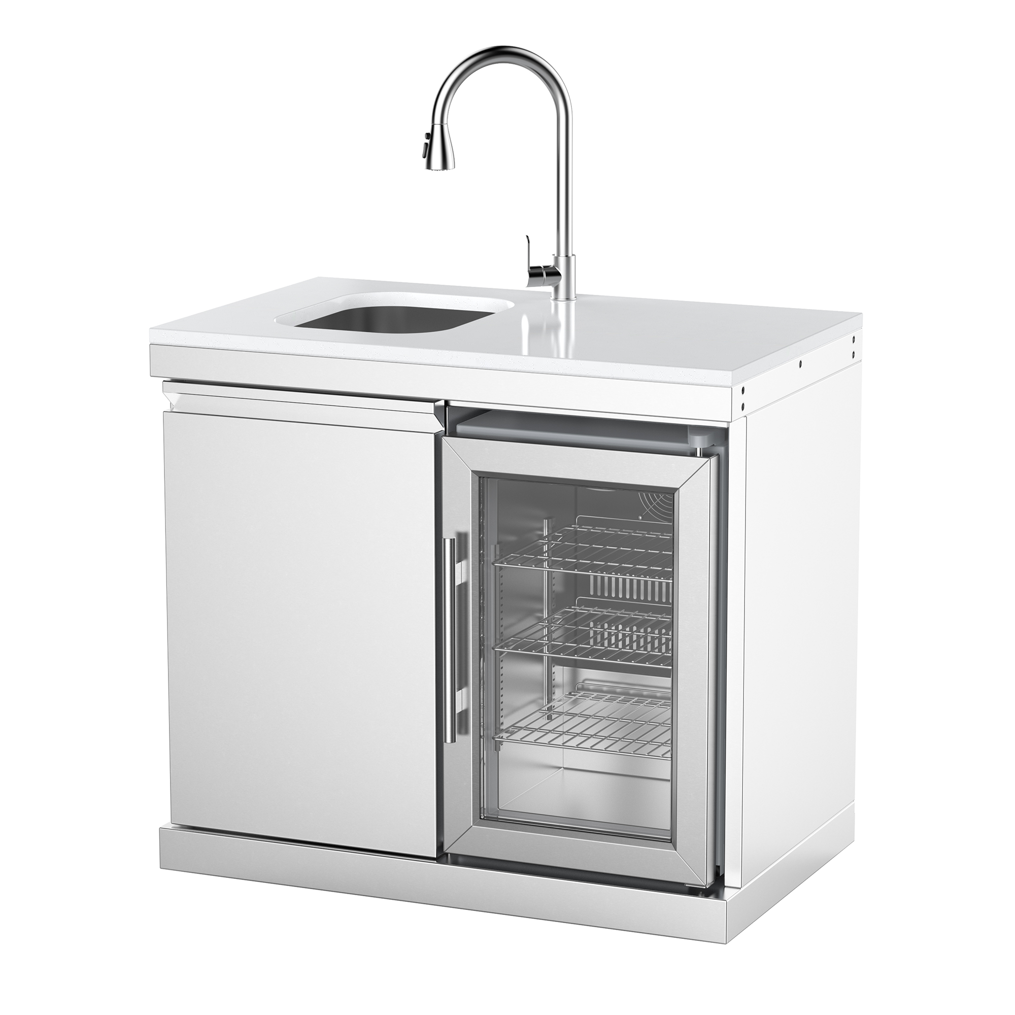 VESTIVIUM Sink and Fridge Combo for Outdoor Kitchen