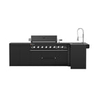 Vestivium Aurelia Series Outdoor Kitchen Island with Built - in Grill, Sink Black