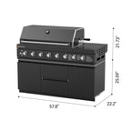 Vestivium Aurelia Series Outdoor Kitchen Island with Built - in Grill, Sink Black