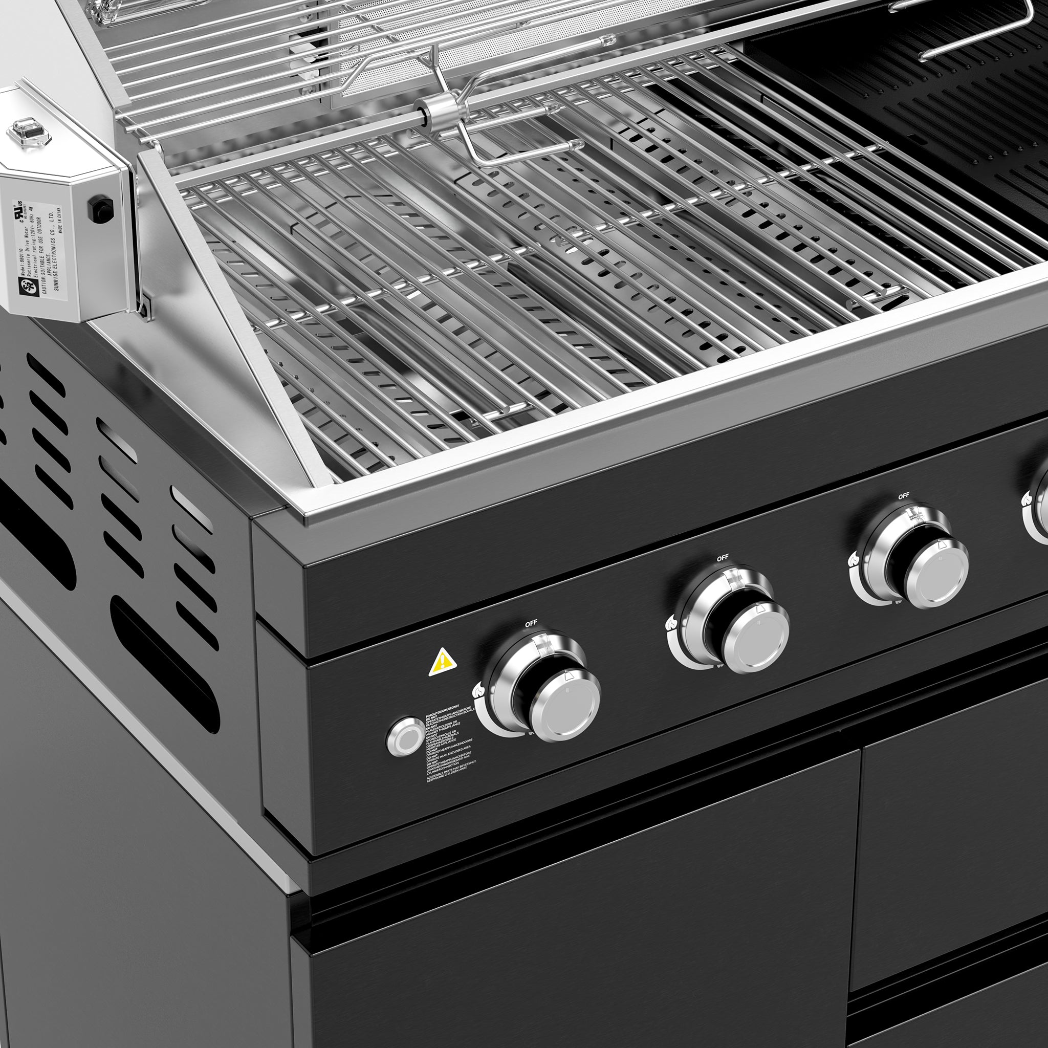 Vestivium Aurelia Series Outdoor Kitchen Island with Built - in Grill, Sink Black