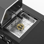 Vestivium Aurelia Series Outdoor Kitchen Island with Built - in Grill, Sink Black