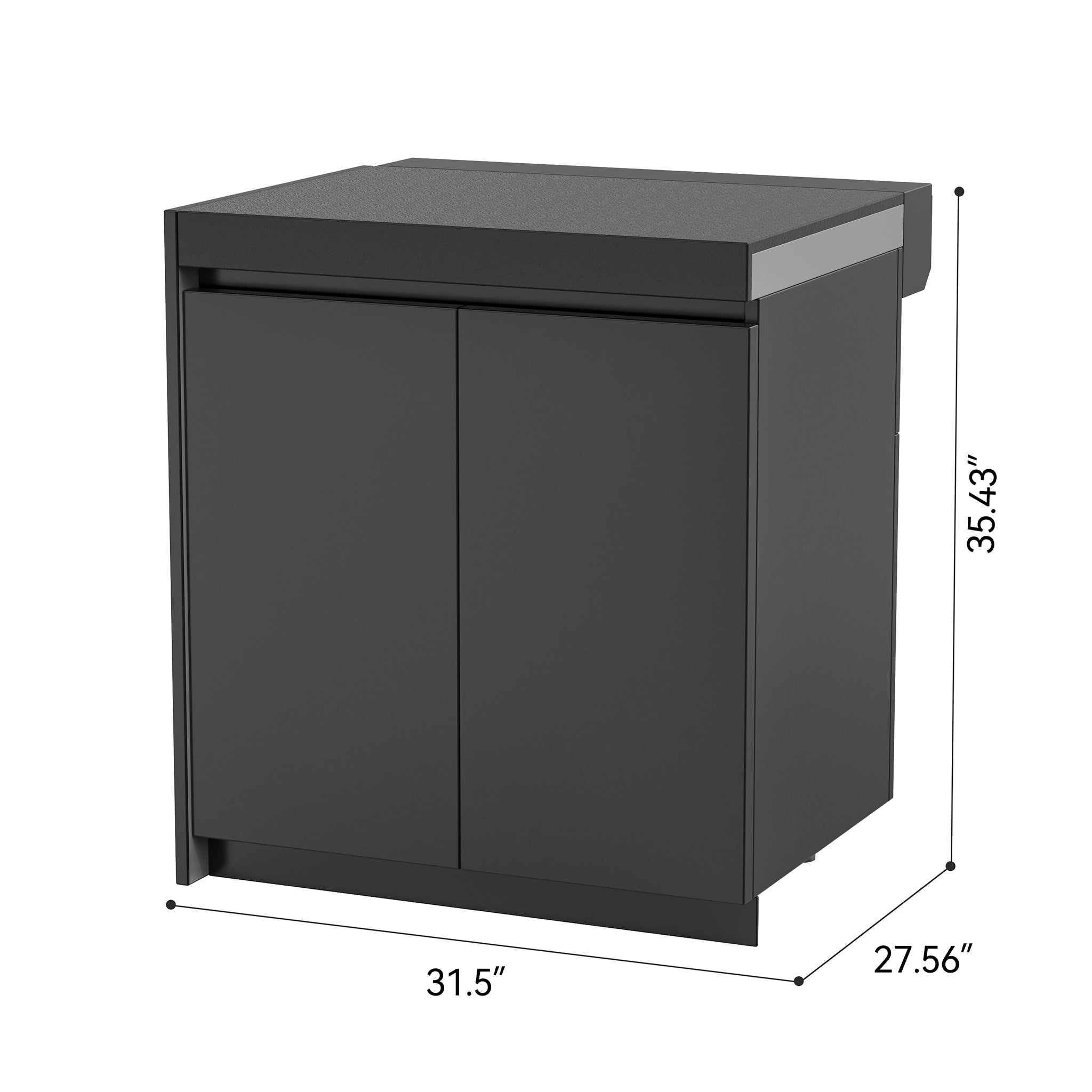 Vestivium Aurelia Series Outdoor Kitchen Island with Built - in Grill, Sink Black