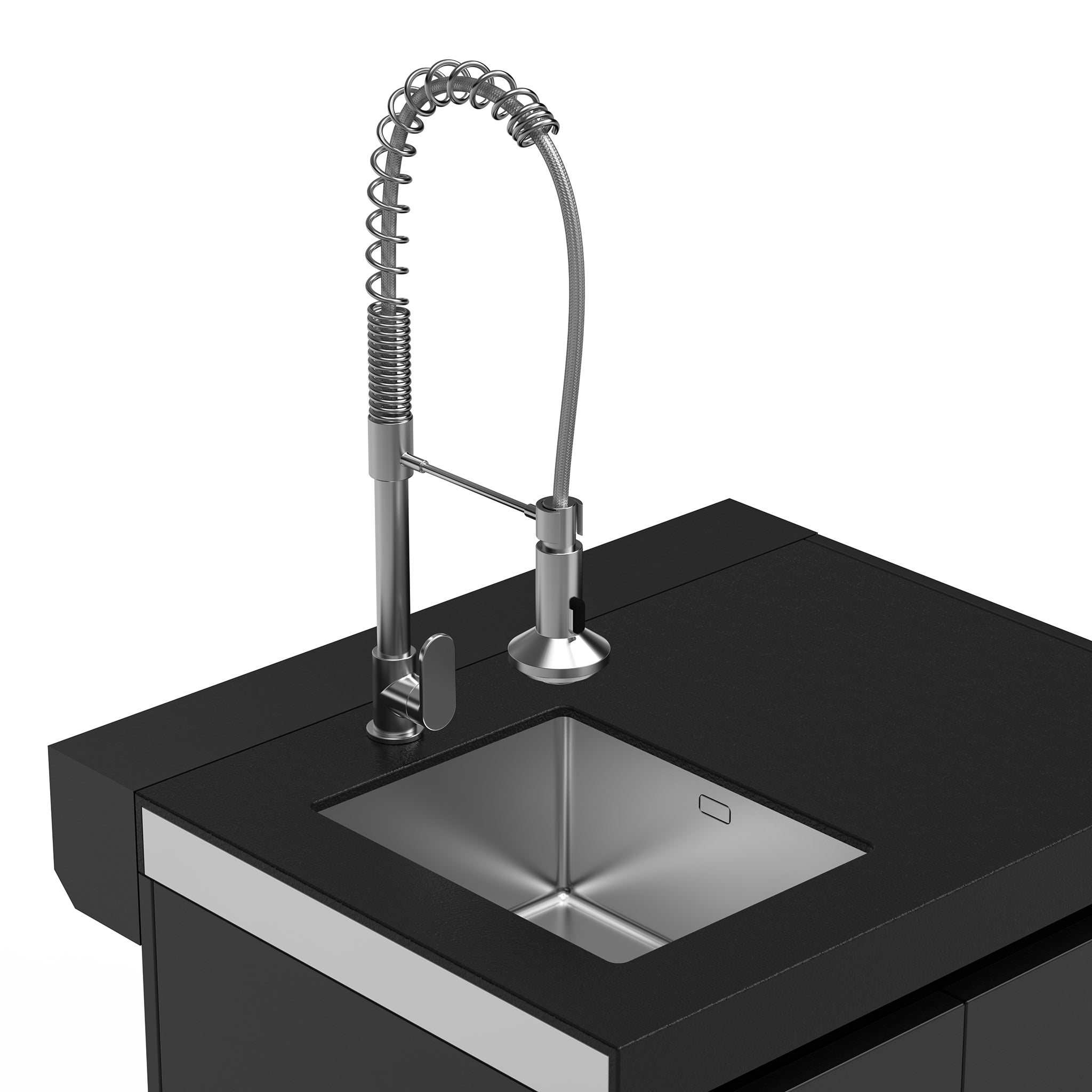 Vestivium Aurelia Series Outdoor Kitchen Island with Built - in Grill, Sink Black