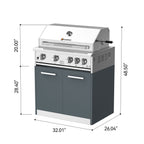 Vestivium Aurelia Series Outdoor Kitchen Island with Built - in Grill, Sink & Refrigerator Blue