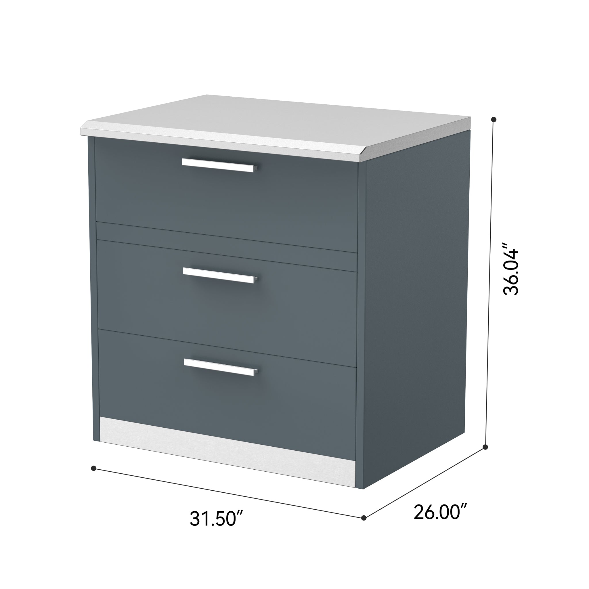 Vestivium Aurelia Series Outdoor Kitchen Island with Built - in Grill, Sink & Refrigerator Blue
