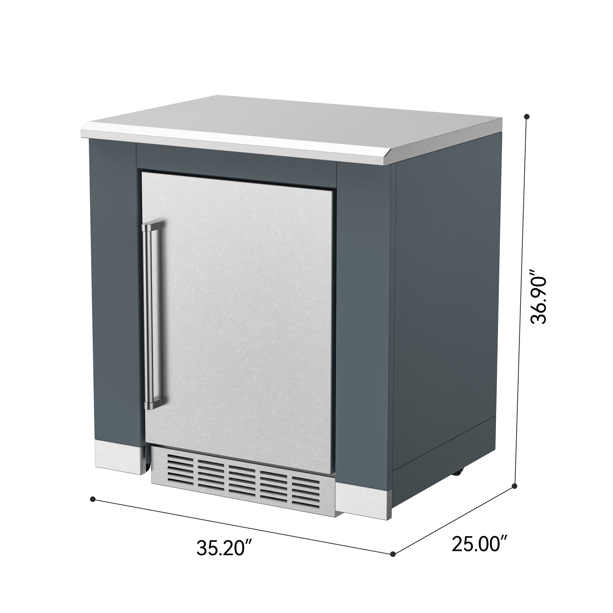 Vestivium Aurelia Series Outdoor Kitchen Island with Built - in Grill, Sink & Refrigerator Blue