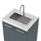 Vestivium Aurelia Series Outdoor Kitchen Island with Built - in Grill, Sink & Refrigerator Blue