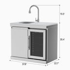 Single-Door Storage with Sink and Single-Door Refrigerator Module