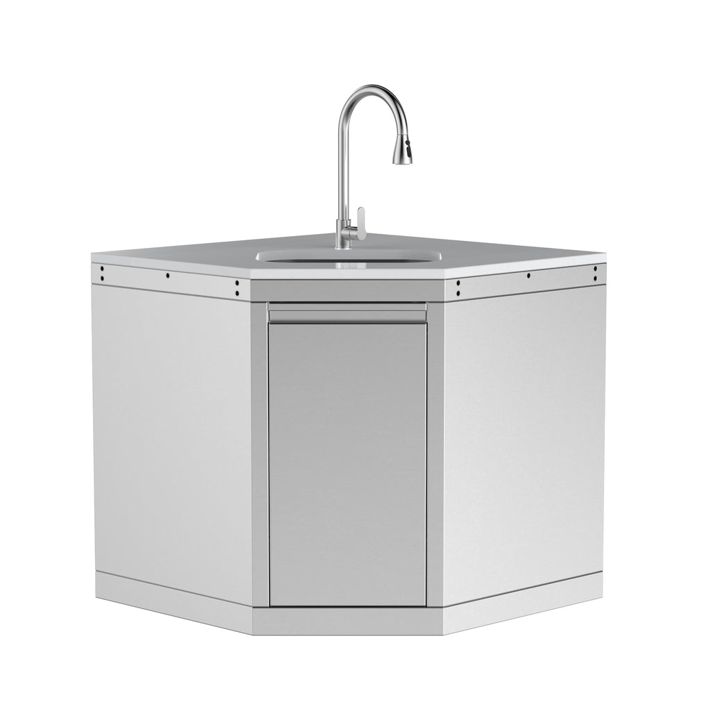 Wide-Angle Corner Cabinet with Sink Module