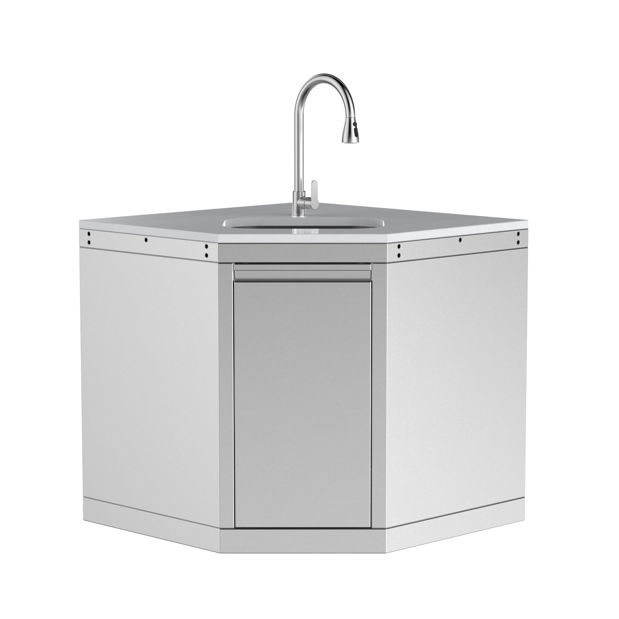 Wide-Angle Corner Cabinet with Sink