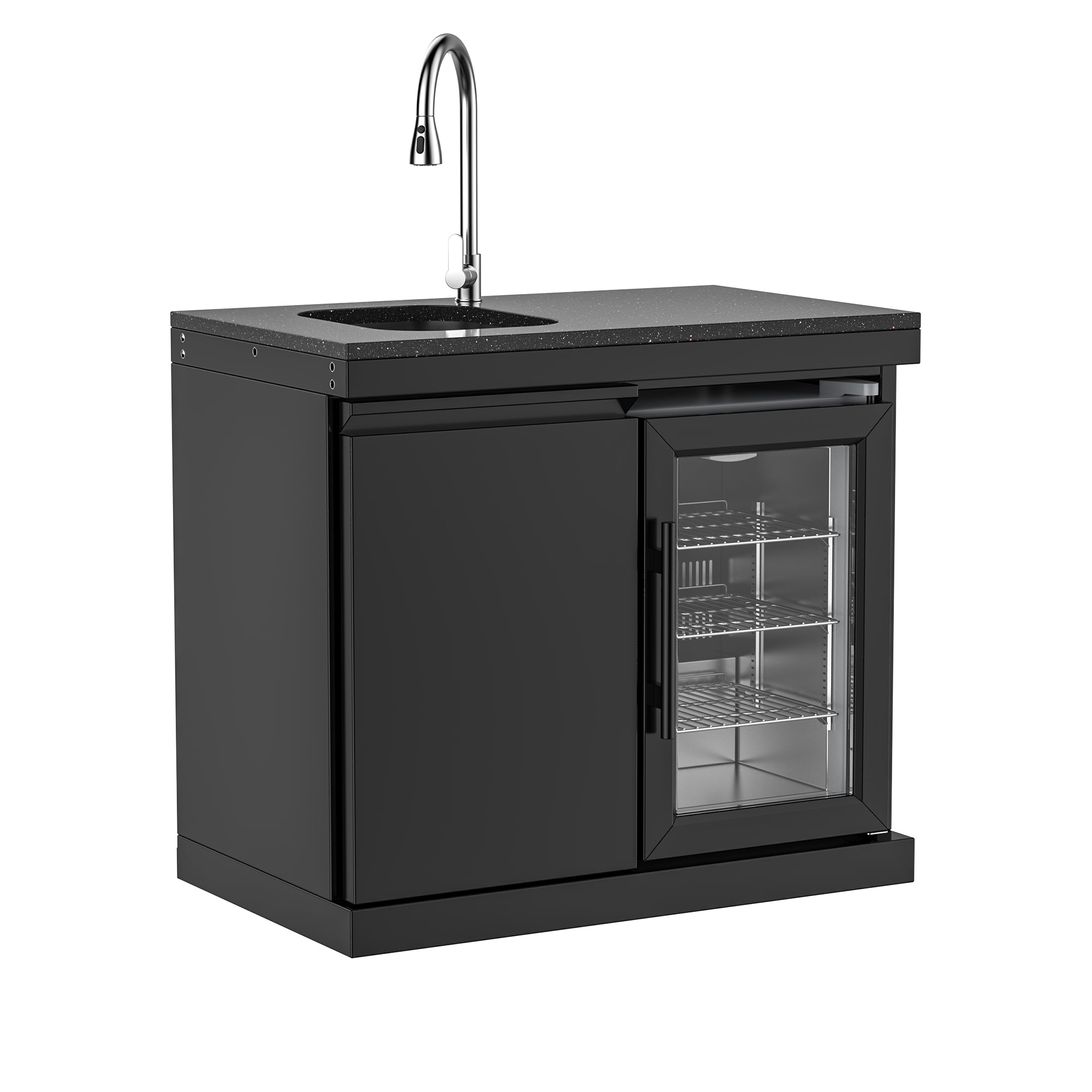 Single-door storage sink and single-door refrigerator cabinet