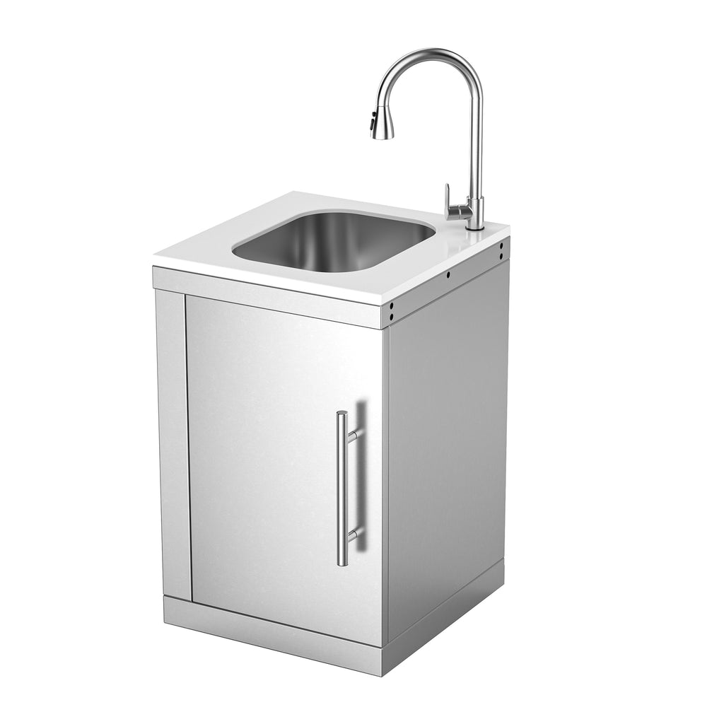 Single-Door Storage Cabinet with Sink Module