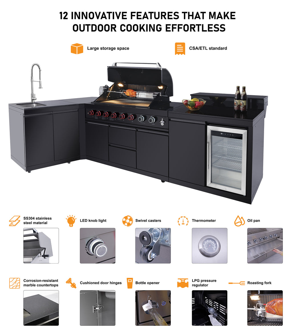 SERA-B Series Outdoor Modular Kitchen – All-in-One Backyard Cooking System