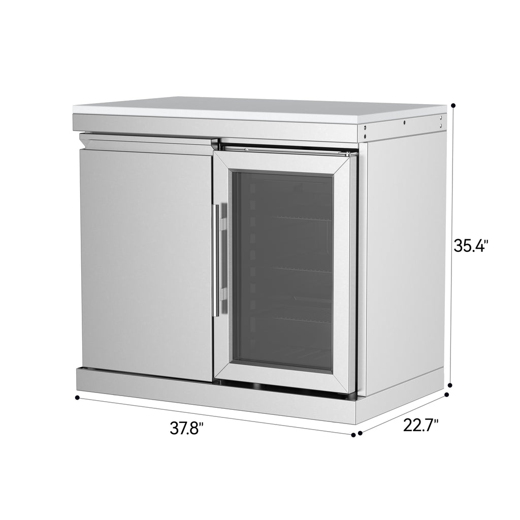 Single-Door Cabinet with Refrigerator Module