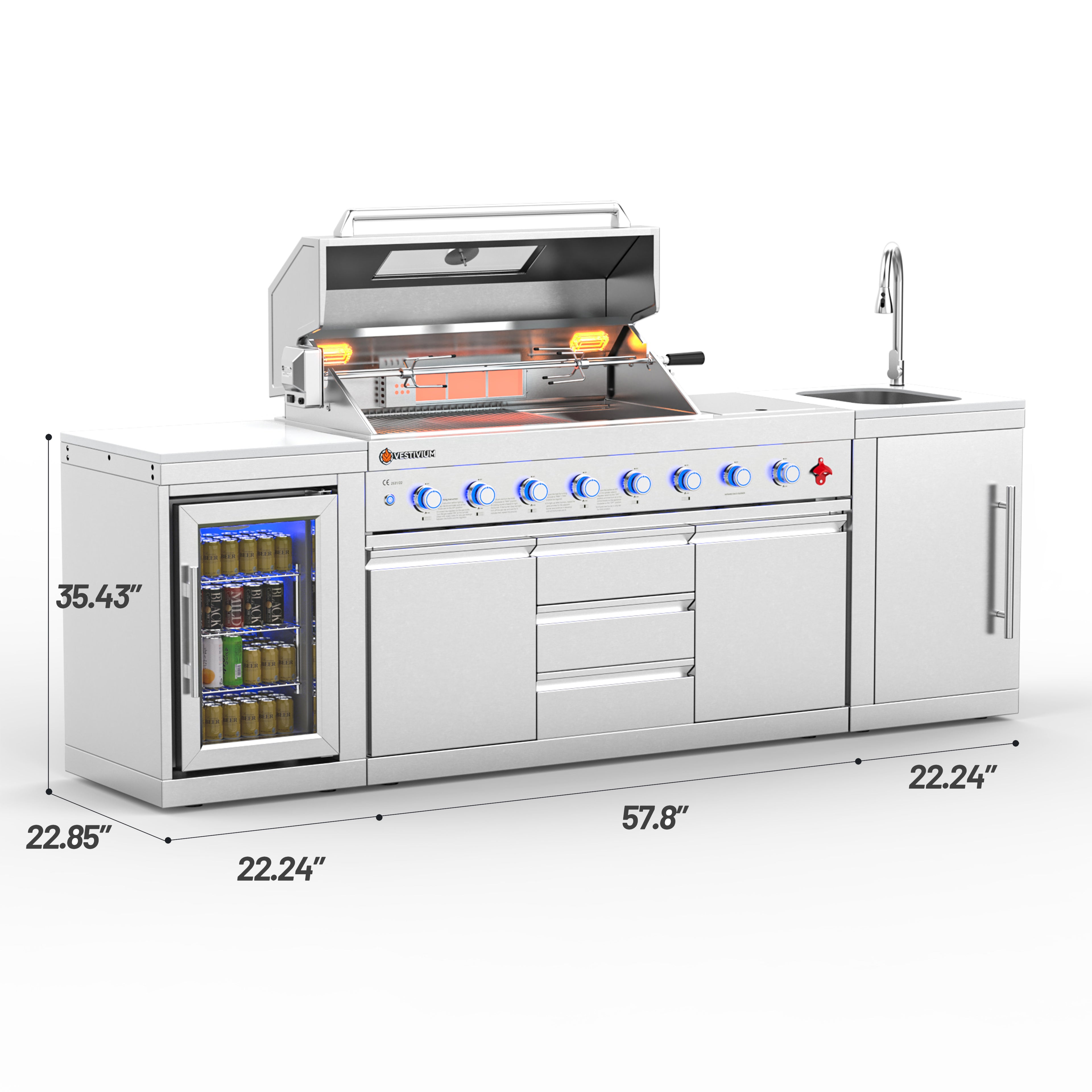 SERA series outdoor modular kitchen SC26-1 - Silver
