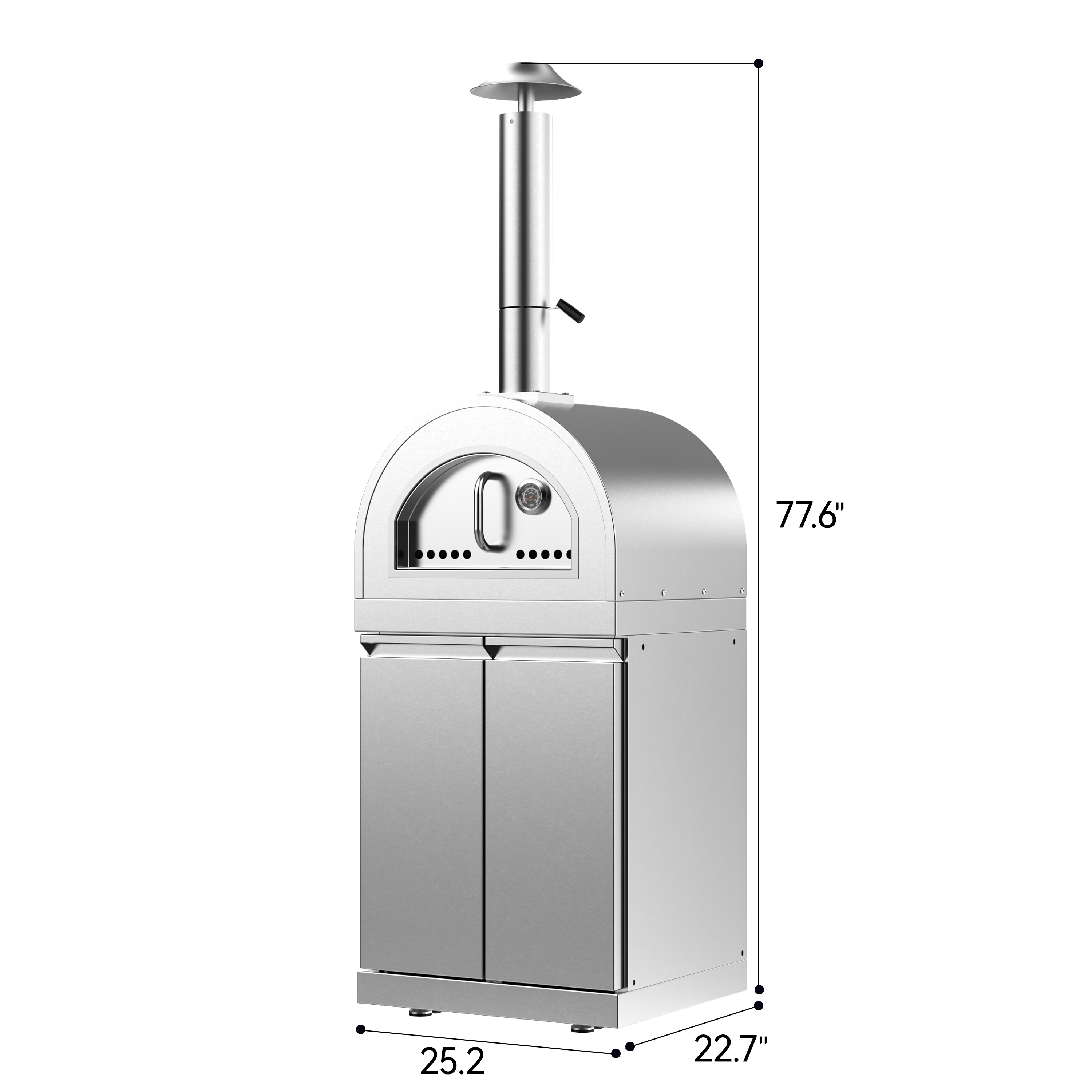 Pizza Oven Cabinet with Double Door Storage