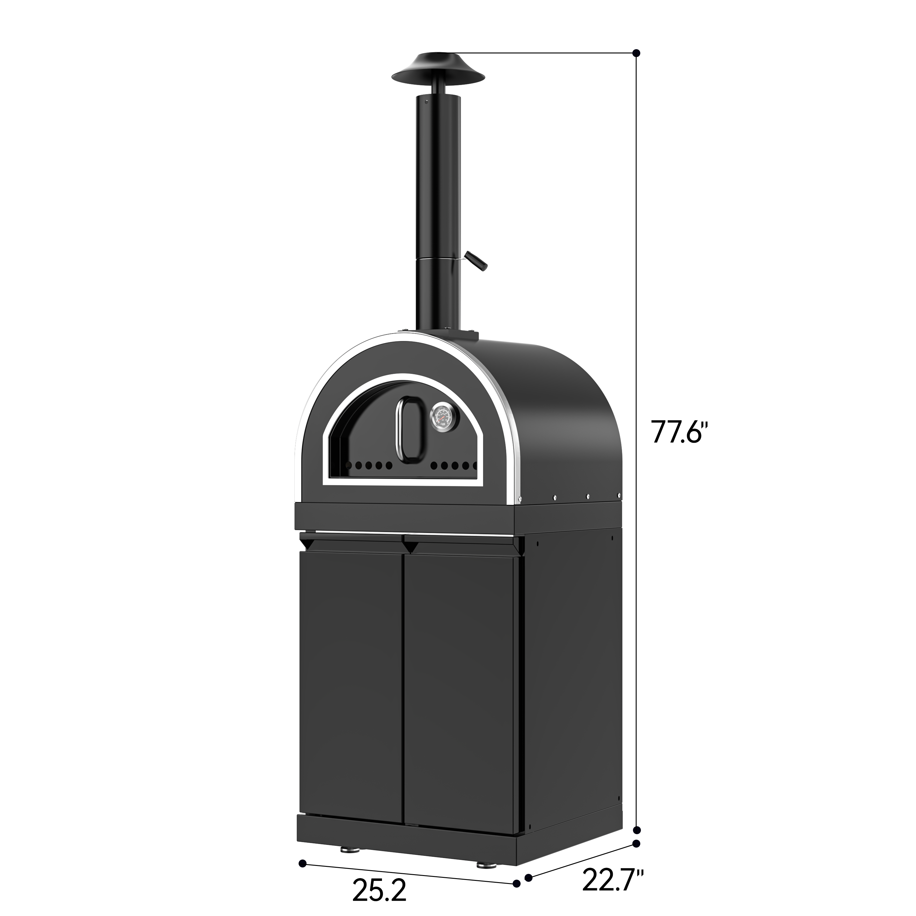 Pizza Oven Cabinet with Double Door Storage