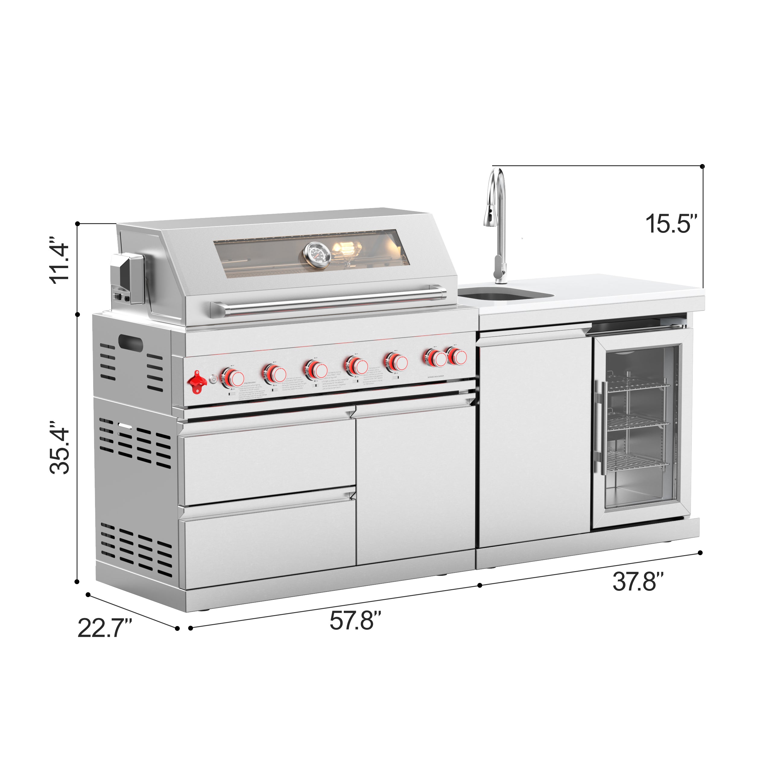 VESTIVIUM 2-Piece Modular Outdoor Kitchen Island Set | V601-SF