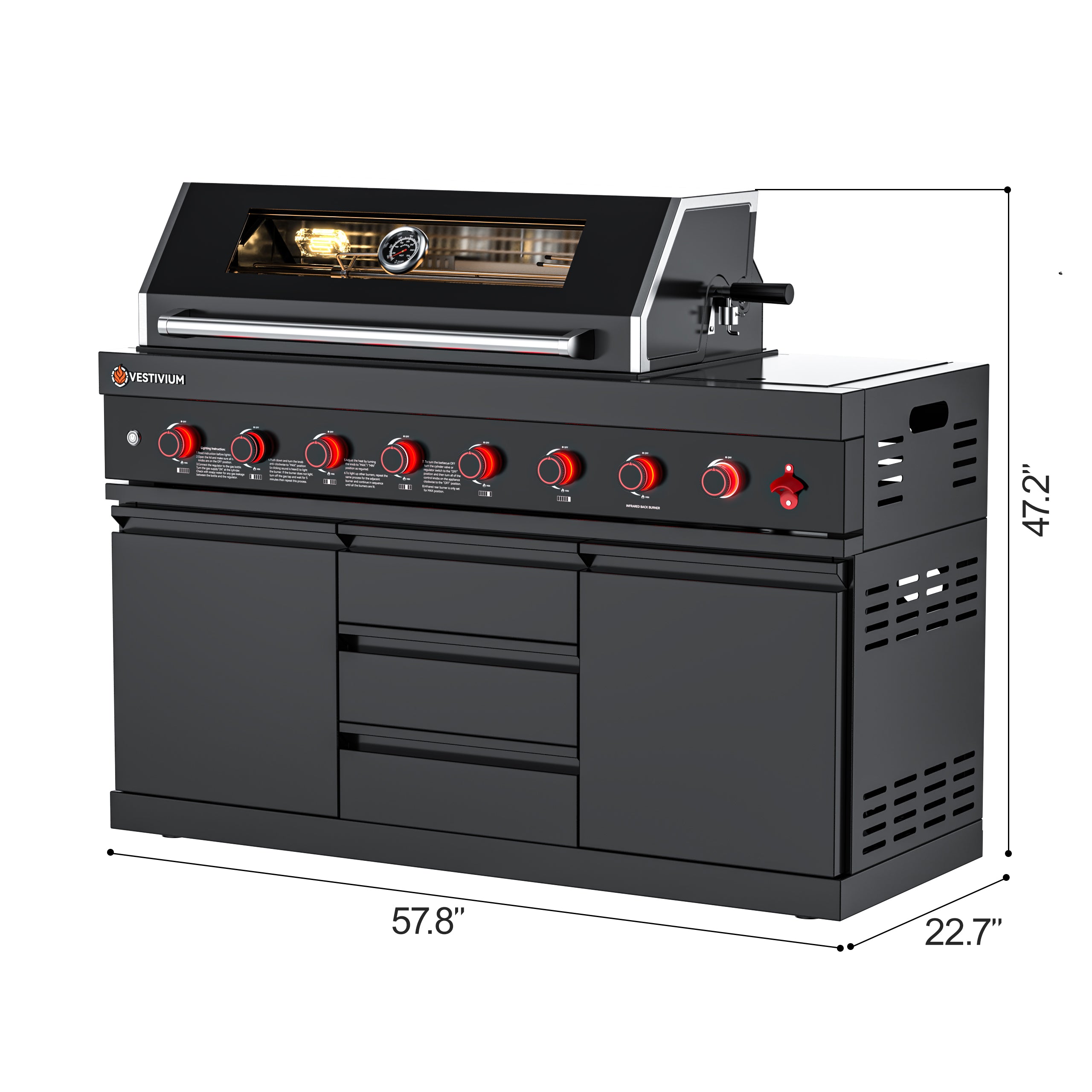 99500 BTU Outdoor Kitchen Grill Island