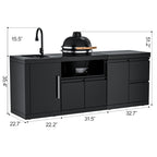 VESTIVIUM 3-Piece Modular Outdoor Kitchen Island Set | SM-SDSK