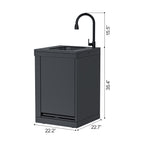 Single-Door Sink Cabinet with Hidden Table Module