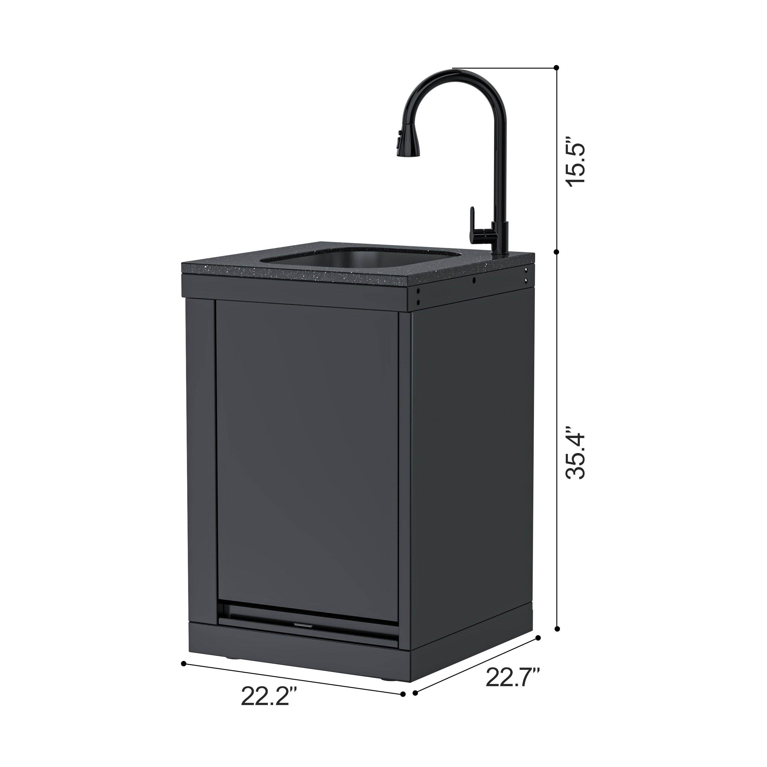 Single-door sink cabinet with hidden table