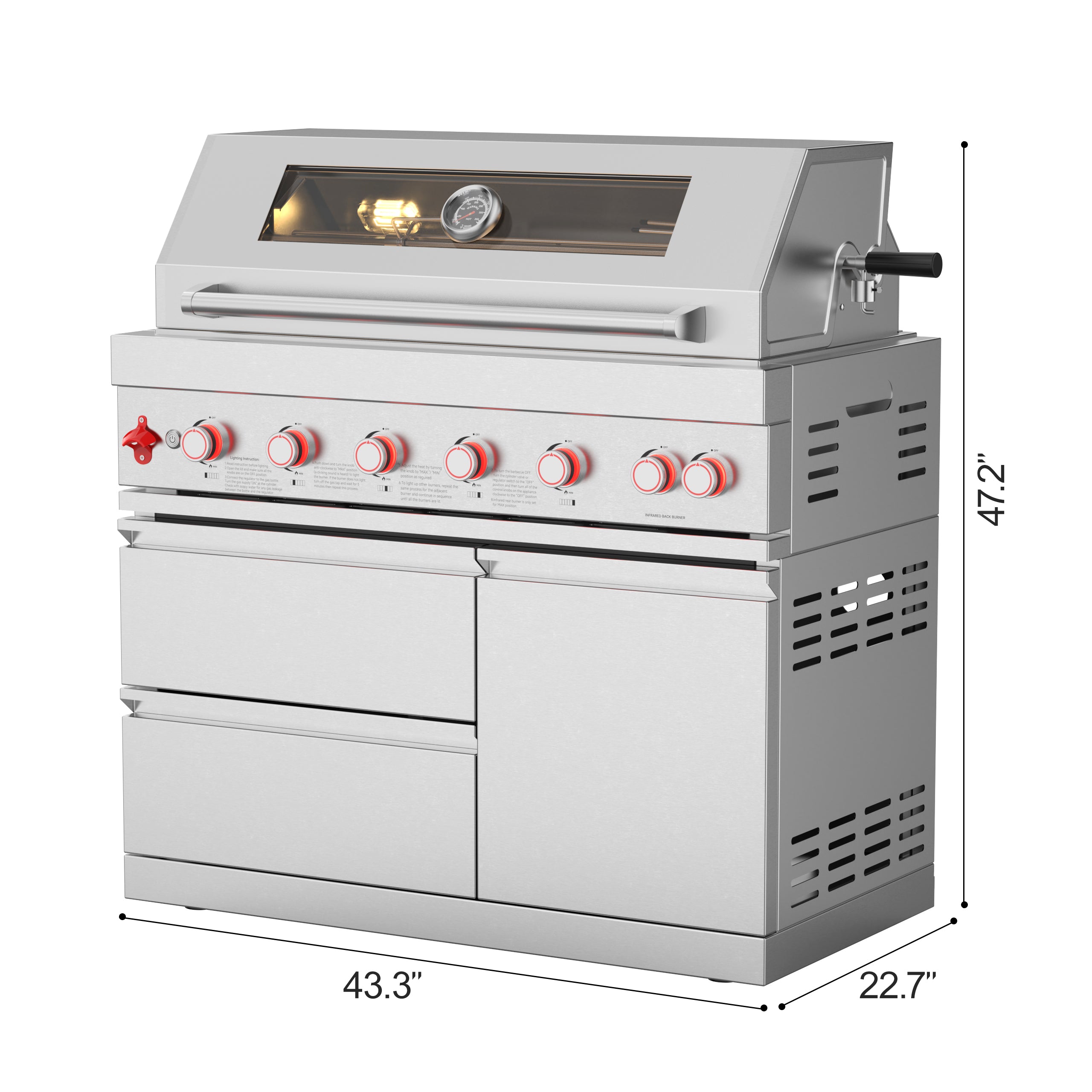 87900 BTU Outdoor Kitchen Grill Island