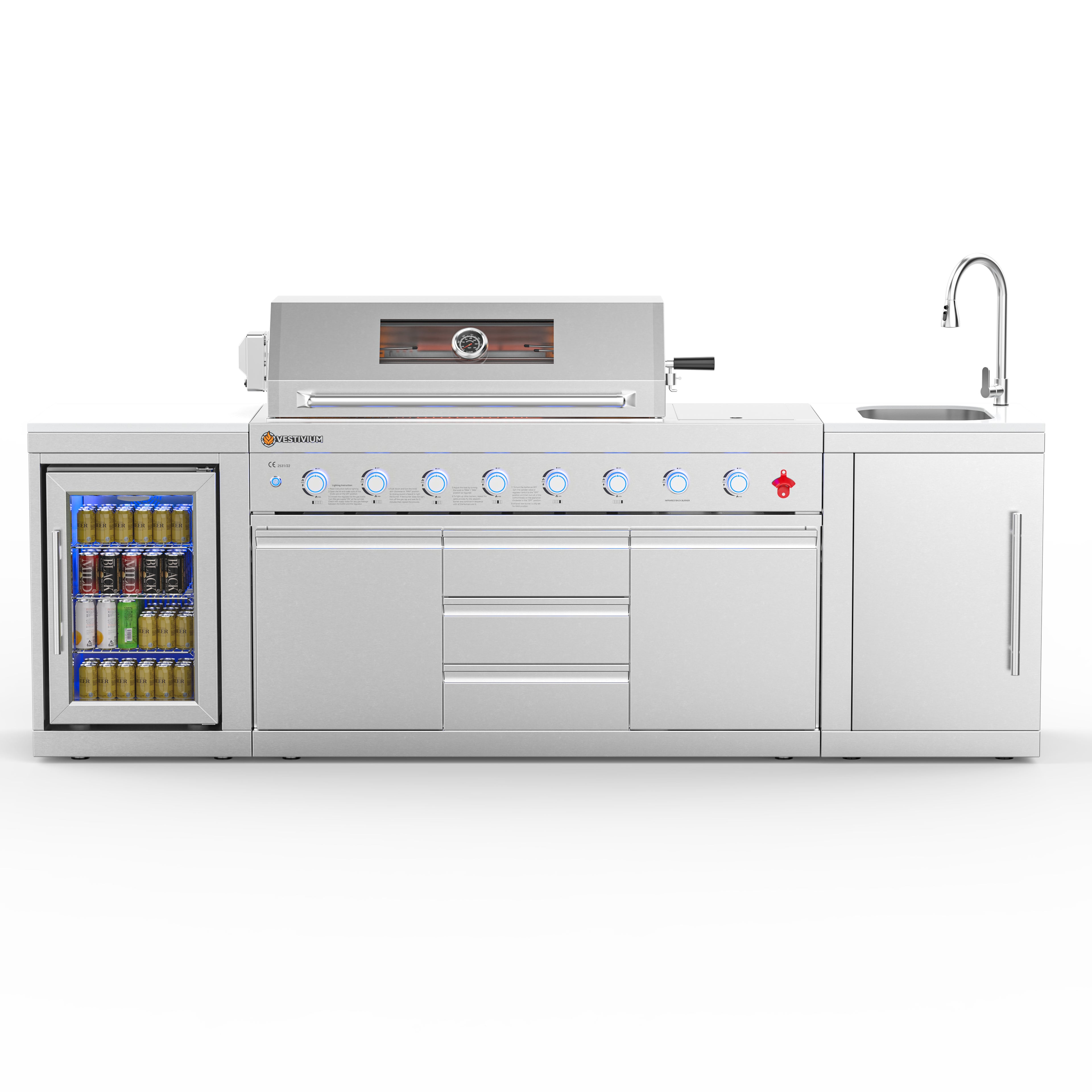 SERA series outdoor modular kitchen SC26-1 - Silver