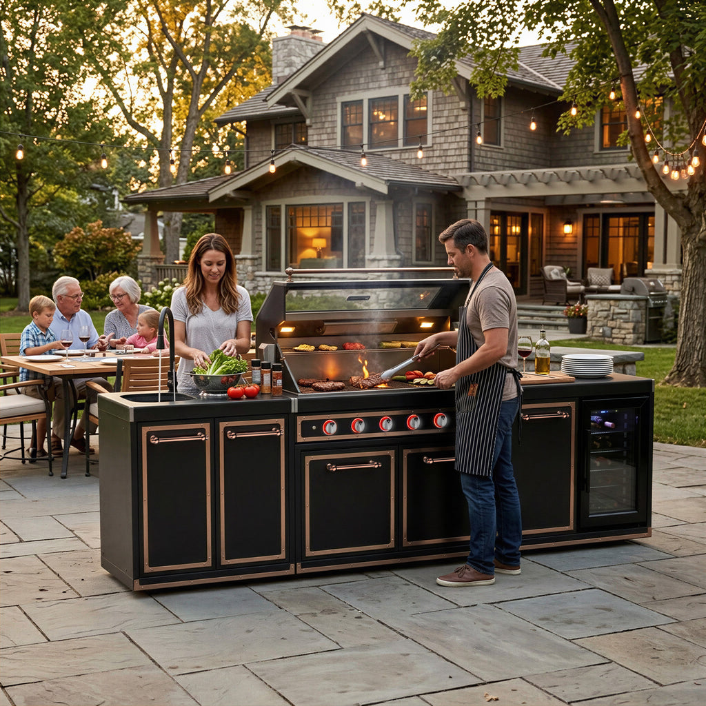 ROMA Black-Gold 304 Stainless Steel Outdoor Kitchen Set
