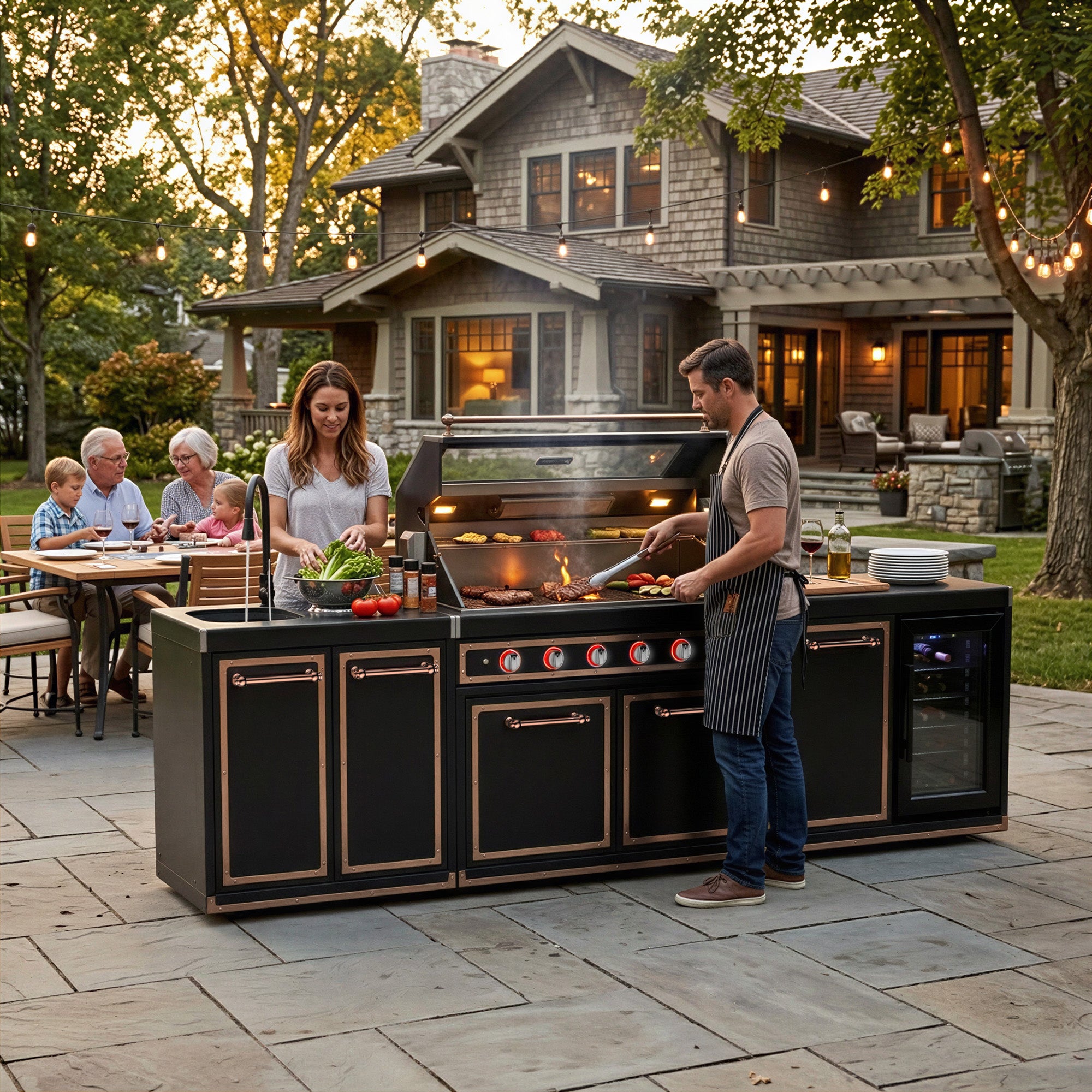ROMA Black-Gold 304 Stainless Steel Outdoor Kitchen Set
