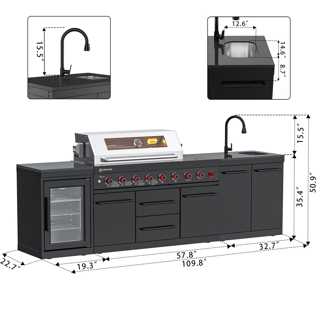 SERA-A Series Outdoor Modular Kitchen – All-in-One Backyard Cooking System